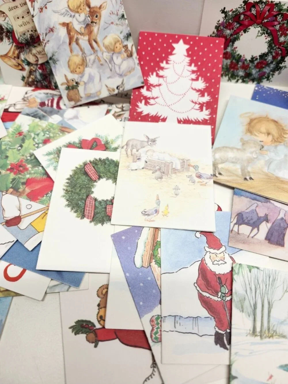 Lot of 58 Vintage Kristin Elliott Christmas Greeting Cards 3.25